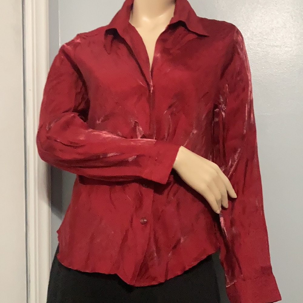 ⭐️Fashion Bag Metalluc Longsleeves Blouse Sz L⭐️